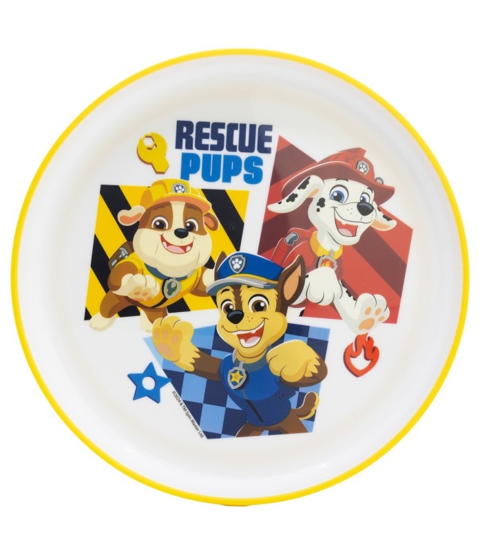 NON SLIP BICOLOR PREMIUM PLATE PAW PATROL BOY RESCUE PUPS