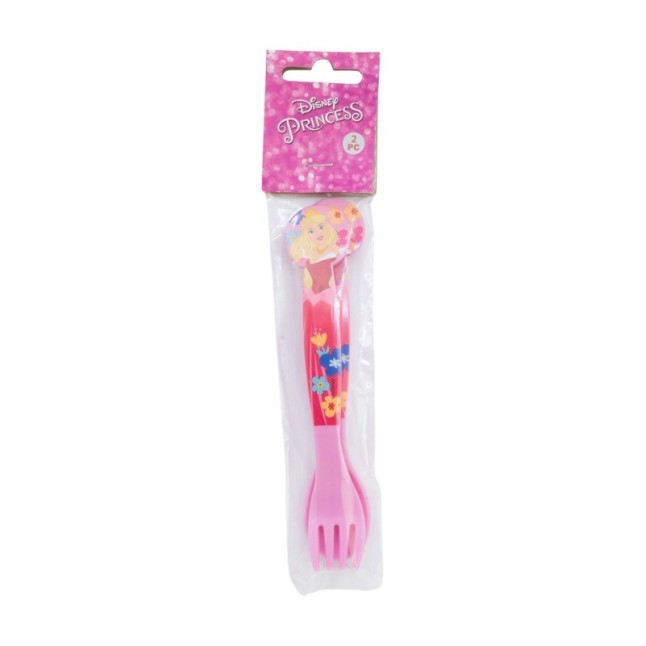 2 PCS PP CUTLERY (SPOON AND FORK) SET IN POLYBAG PRINCESS BEYOU TIFUL
