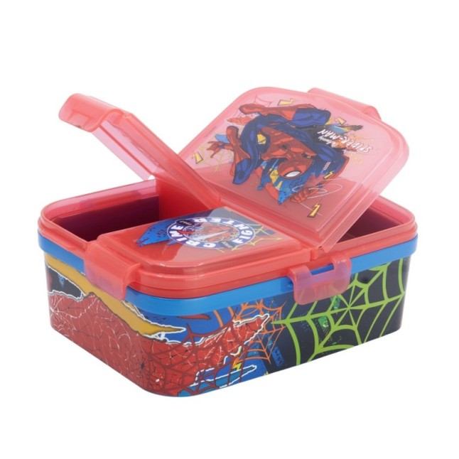 XL MULTI COMPARTMENT RECTANGULAR SANDWICH BOX SPIDERMAN MOVING TARGET