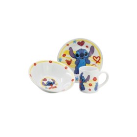 3 PCS CERAMIC SNACK SET (PLATE, BOWL, MUG) IN GIFT BOX STITCH ALOHA
