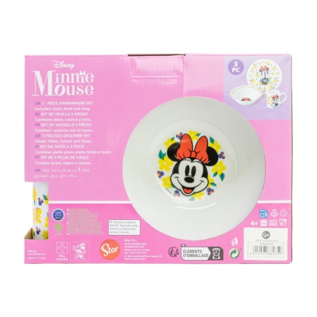 3 PCS CERAMIC SNACK SET (PLATE, BOWL, MUG) IN GIFT BOX MINNIE SUNSHINE
