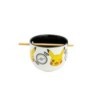 CERAMIC RAMEN BOWL WITH CHOPSTICKS IN GIFT BOX POKEMON BLACK LOGOS