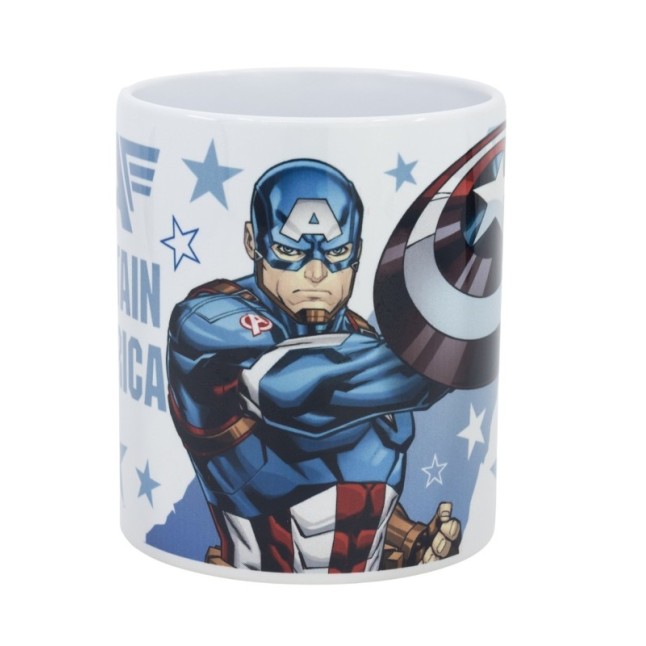 CERAMIC SB MUG 11 OZ IN BOX AVENGERS CAPTAIN AMERICA SHIELD ATTACK