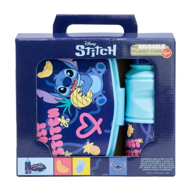 2 PCS BTS SET (SPORT BOTTLE AND SANDWICH BOX) IN GIFT BOX  STITCH PALMS