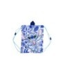 DRAWSTRING LUNCH BAG STITCH BLUE LEAVES