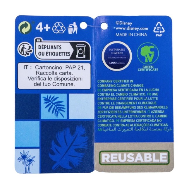 DRAWSTRING LUNCH BAG STITCH BLUE LEAVES