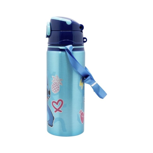 ALUMINIUM POP UP BOTTLE WITH STRAP 730 ML STITCH DRAWING