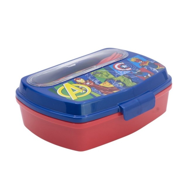 FUNNY SANDWICH BOX WITH CUTLERY AVENGERS SEVEN WONDERS