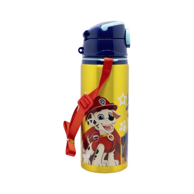 ALUMINIUM POP UP BOTTLE WITH STRAP 730 ML PAW PATROL BOY RESCUE PUPS