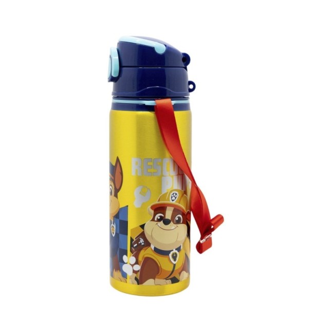 ALUMINIUM POP UP BOTTLE WITH STRAP 730 ML PAW PATROL BOY RESCUE PUPS