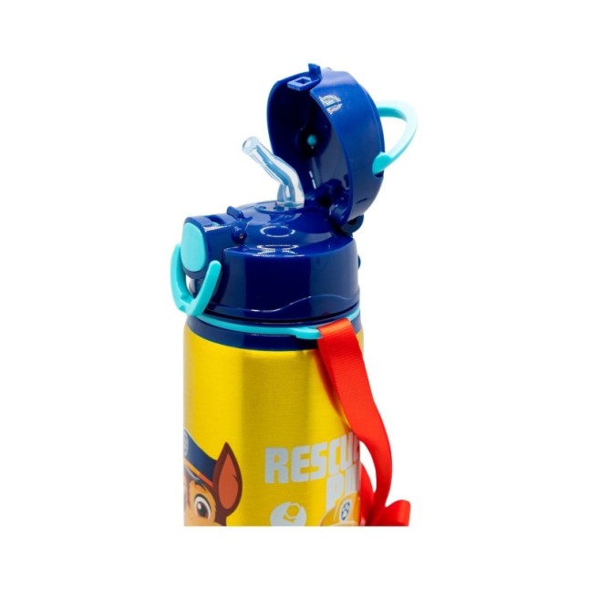 ALUMINIUM POP UP BOTTLE WITH STRAP 730 ML PAW PATROL BOY RESCUE PUPS