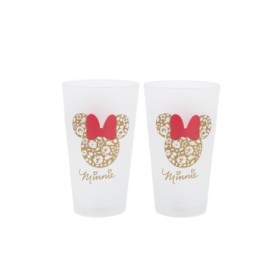 2 PCS GLASS CASUAL TUMBLER 490 ML MINNIE MOUSE GARDENING
