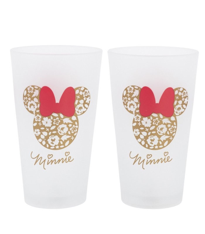 2 PCS GLASS CASUAL TUMBLER 490 ML MINNIE MOUSE GARDENING