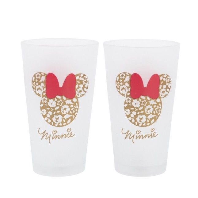 2 PCS GLASS CASUAL TUMBLER 490 ML MINNIE MOUSE GARDENING