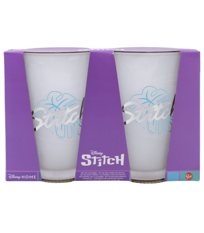 2 PCS GLASS CASUAL TUMBLER 490 ML STITCH