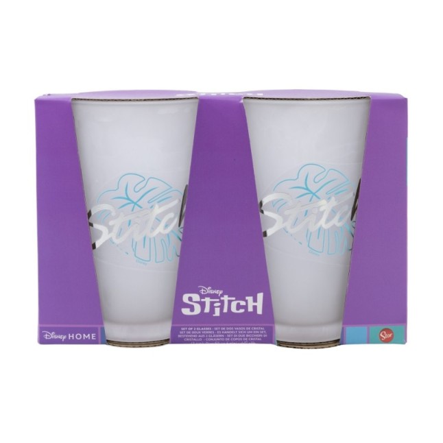 2 PCS GLASS CASUAL TUMBLER 490 ML STITCH