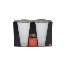 2 PCS GLASS CASUAL TUMBLER 490 ML SUPER MARIO