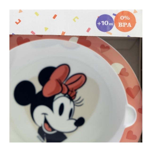 BABY 3 PCS SET IN GIFT BOX (TRAINING MUG, BOWL, SPOON) MINNIE MOUSE HEART FULL