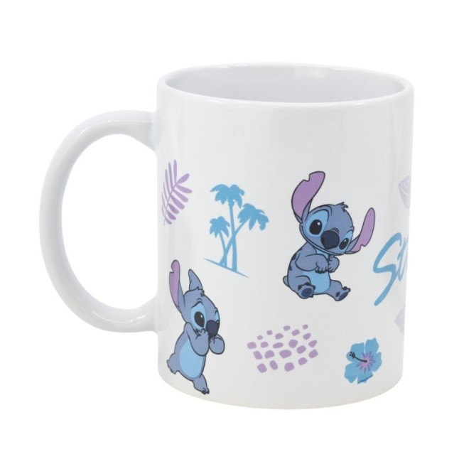 CERAMIC MUG 11 OZ IN GIFT BOX STITCH LEAVES PATTERN CNPL