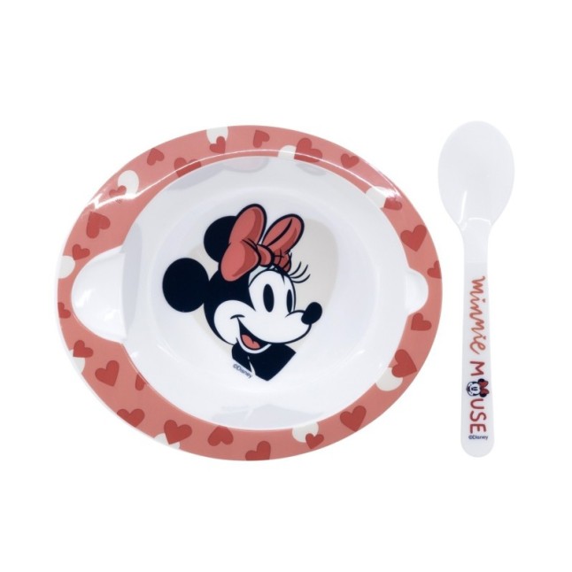 TODDLER 2 PCS MICRO SET (MICRO BOWL & MICRO PP SPOON TODDLER) MINNIE MOUSE HEART FULL