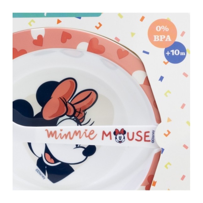 TODDLER 2 PCS MICRO SET (MICRO BOWL & MICRO PP SPOON TODDLER) MINNIE MOUSE HEART FULL