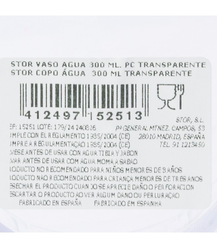 SMALL GLASS 29 CL TRANSPARENT POLYCARBONATE