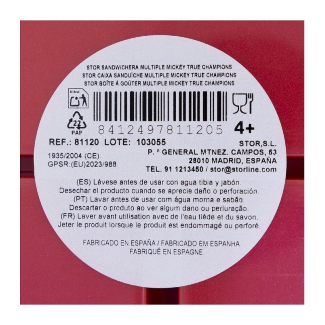 MULTI COMPARTMENT SANDWICH BOX MICKEY TRUE CHAMPIONS