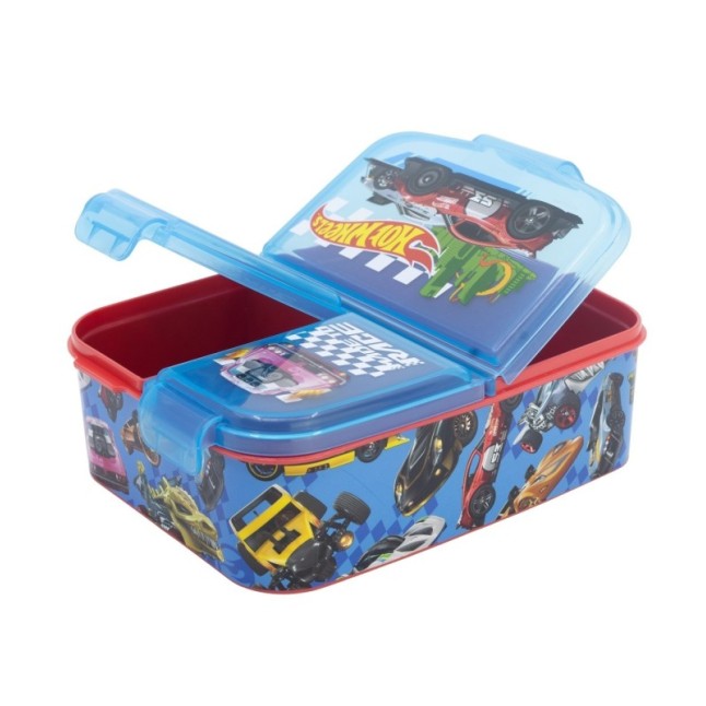 MULTI COMPARTMENT SANDWICH BOX HOTWHEELS BLUE FIRE