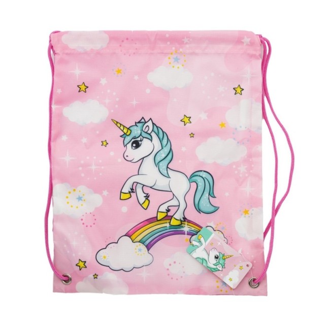 DRAWSTRING LUNCH BAG UNICORN RAINBOW
