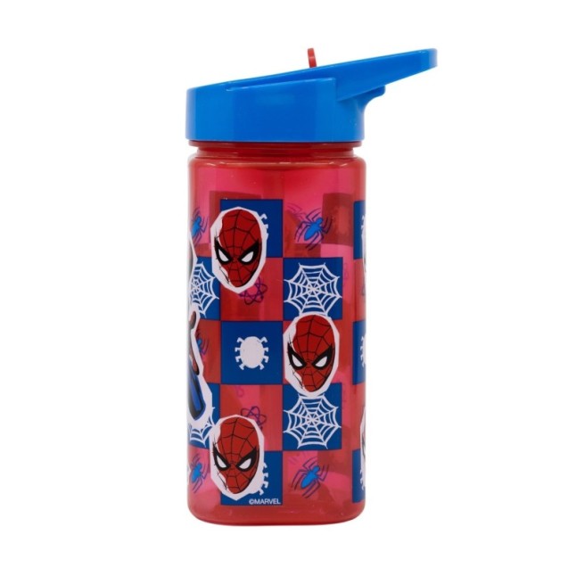 SQUARE WATER BOTTLE 510 ML SPIDERMAN ARACHNID GRID