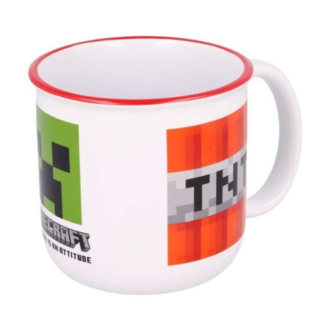 CERAMIC BREAKFAST MUG 14 OZ IN GIFT BOX MINECRAFT