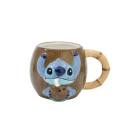CERAMIC 3D MUG 14 OZ IN GIFT BOX STITCH COCONUT