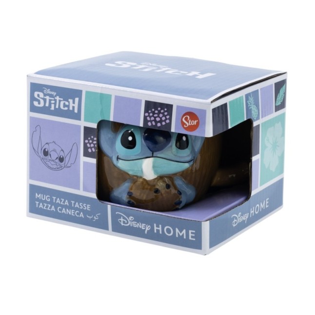 CERAMIC 3D MUG 14 OZ IN GIFT BOX STITCH COCONUT