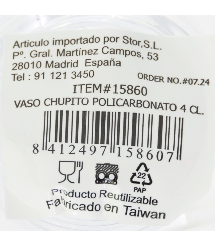 SHOT GLASS PC 40 ML.