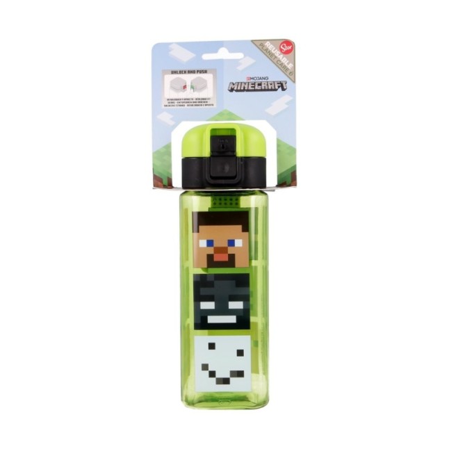 SAFETY LOCK SQUARE BOTTLE 550 ML MINECRAFT