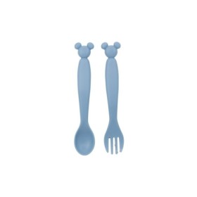 TODDLER 2 PCS CHARACTER SHAPED PP CUTLERY SET (SPOON AND FORK) MICKEY MOUSE