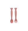 TODDLER 2 PCS CHARACTER SHAPED PP CUTLERY SET (SPOON AND FORK) MINNIE MOUSE HEART FULL