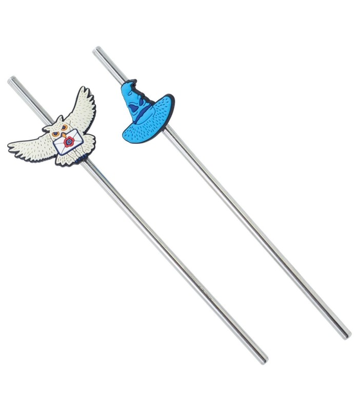 3D TWIN STAINLESS STEEL STRAW SET HARRY POTTER MAGIC & MAYHEM