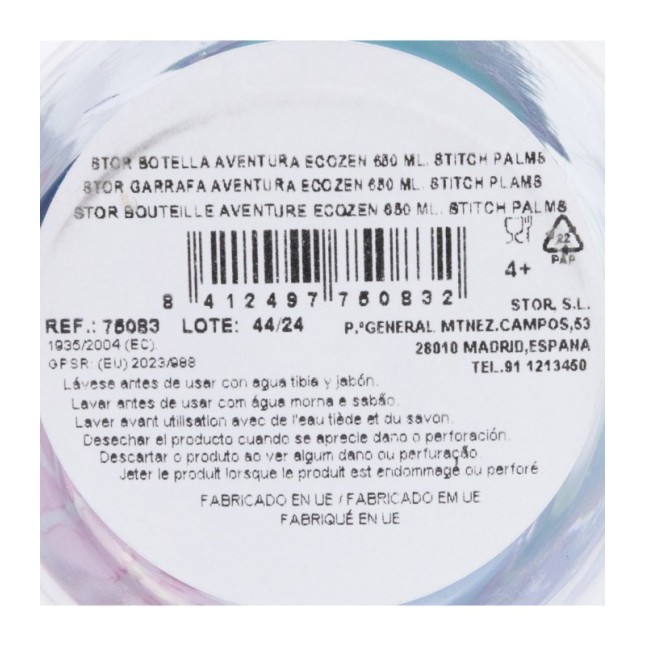 LARGE ECOZEN ADVENTURE BOTTLE 650 ML STITCH