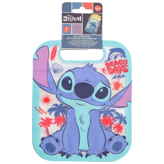 4 ZIPPER BAGS SET STITCH DRAWING