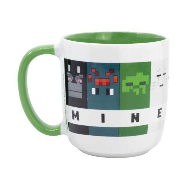 CERAMIC ELITE MUG 13 OZ IN GIFT BOX MINECRAFT SQUARED PATTERN