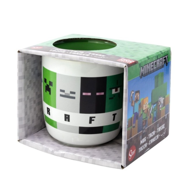 CERAMIC ELITE MUG 13 OZ IN GIFT BOX MINECRAFT SQUARED PATTERN