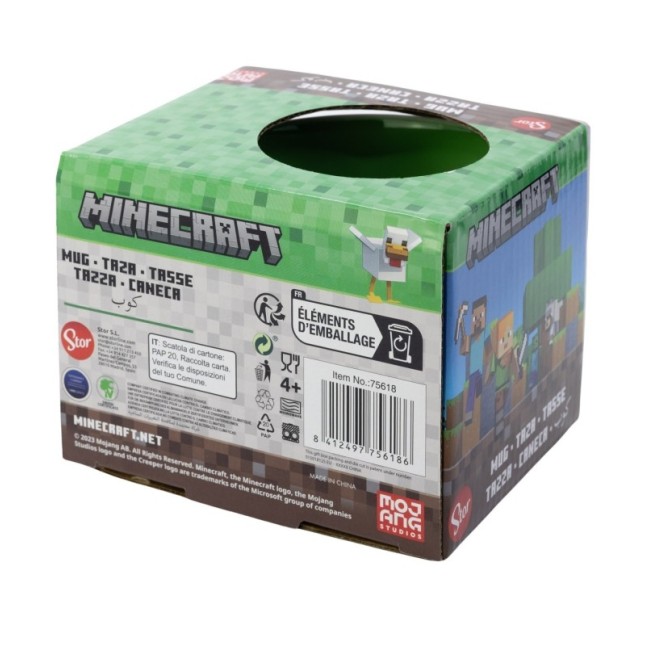 CERAMIC ELITE MUG 13 OZ IN GIFT BOX MINECRAFT SQUARED PATTERN