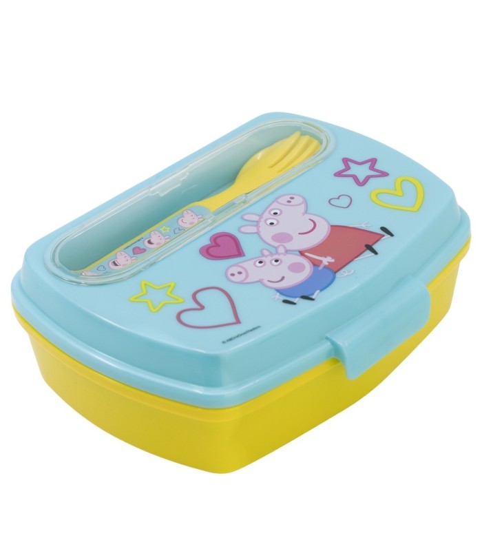 FUNNY SANDWICH BOX WITH CUTLERY PEPPA PIG CORE 2022