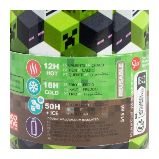 INSULATED STAINLESS STEEL BOTTLE 515 ML MINECRAFT ICONICMONO
