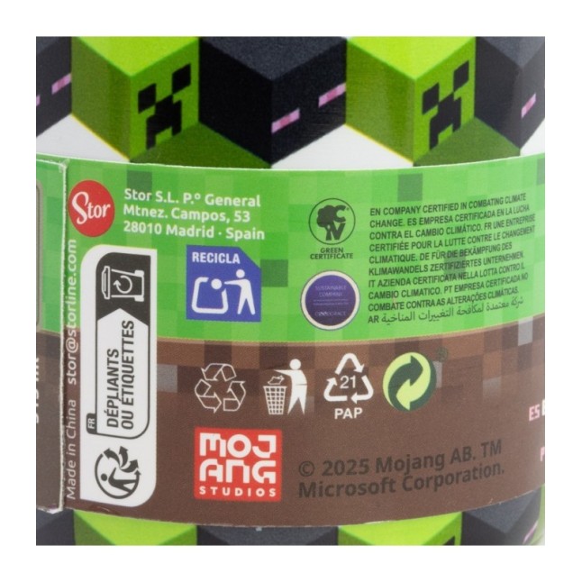 INSULATED STAINLESS STEEL BOTTLE 515 ML MINECRAFT ICONICMONO