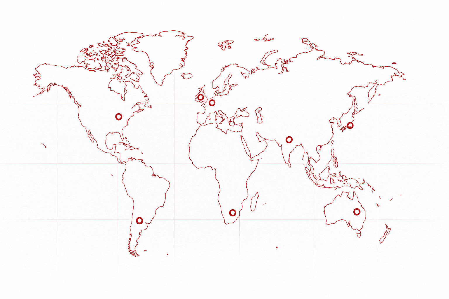 Mapa mundial representando el alcance global